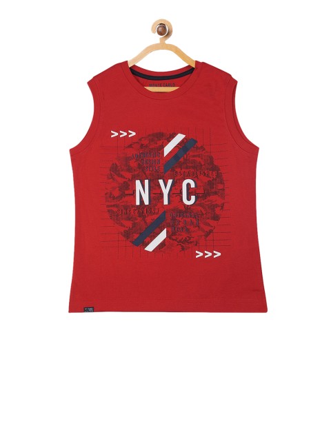 

Monte Carlo Boys Red Printed Round Neck T-shirt