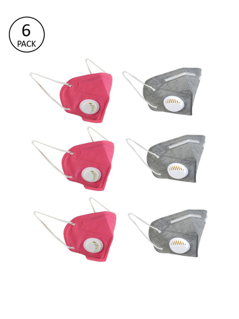 

OOMPH 6 Pcs Anti-Pollution Reusable 5-Ply N95 Masks, Grey
