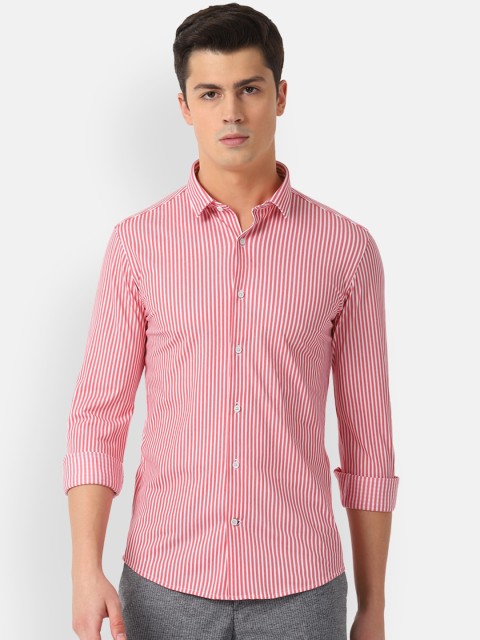 

Louis Philippe Sport Men Red Slim Fit Striped Casual Shirt