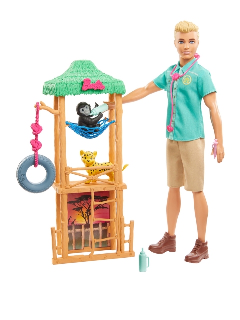 

Barbie Kids Beige & Brown Ken Careers Playset Wild Life Vet Doll