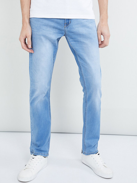 

max Men Blue Slim Fit Mid-Rise Clean Look Stretchable Jeans