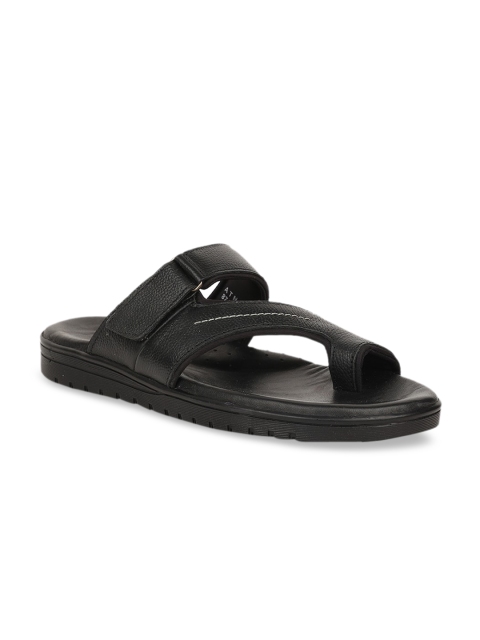 

Bata Men Black Leather Comfort Sandals