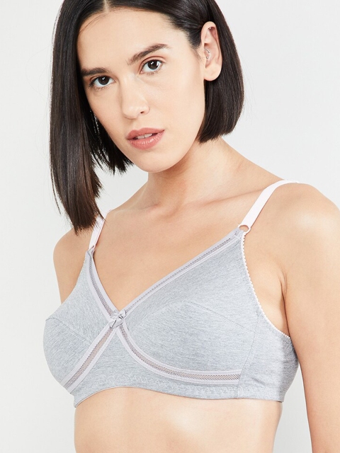 

max Grey Solid Non-Wired Non Padded T-shirt Bra SU19SCB05GREY MELANGE