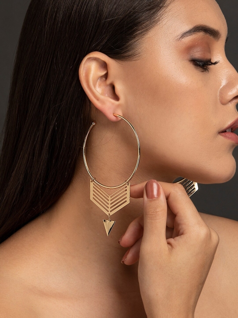 

ELLE Gold Plated Handcrafted Circular Half Hoop Earrings