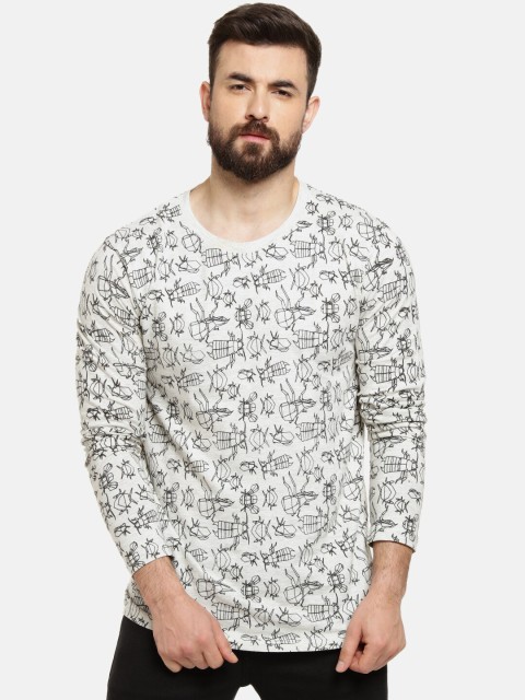 

Campus Sutra Men Black Printed Round Neck T-shirt
