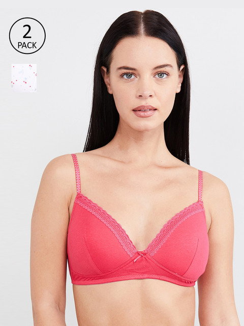 

max Assorted Pack Of 2 Non-Wired Lightly Padded T-shirt Bra SS20TNPD01