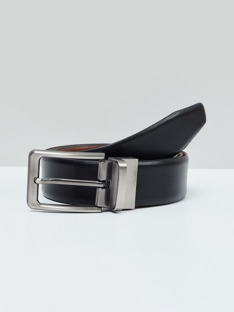 

max Men Black & Brown Solid Reversible Leather Belt
