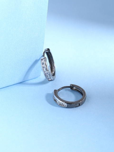 

Tistabene Rhodium-Plated Silver-Toned Circular Hoop Earrings