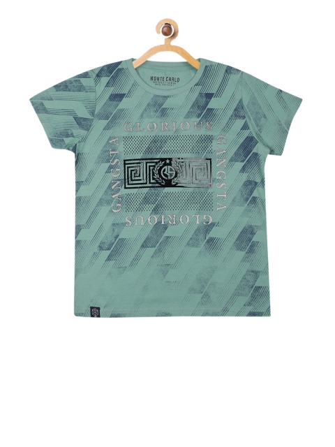 

Monte Carlo Boys Green Printed Round Neck T-shirt