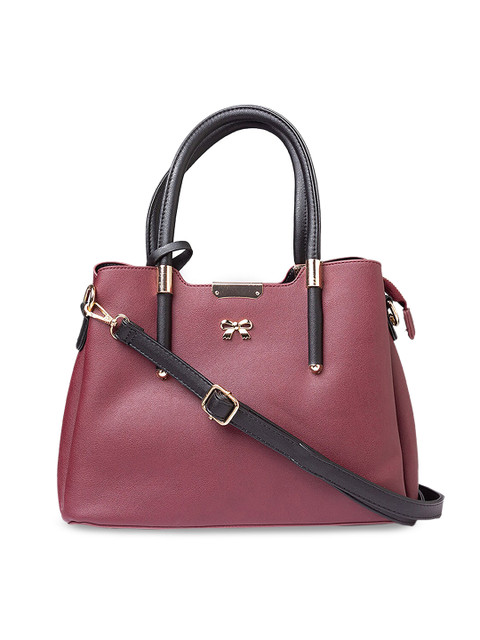 

Globus Maroon Solid HandBag