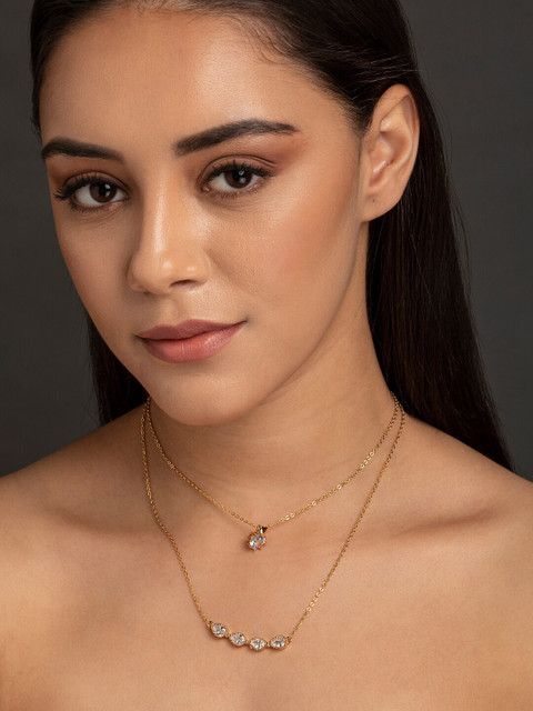 

DIVA WALK EXCLUSIVE Gold-Plated Handcrafted Gemstones Studded Designer Necklace