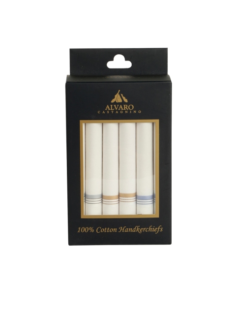 

Alvaro Castagnino Men Pack of 6 White Solid Handkerchiefs Gift Set