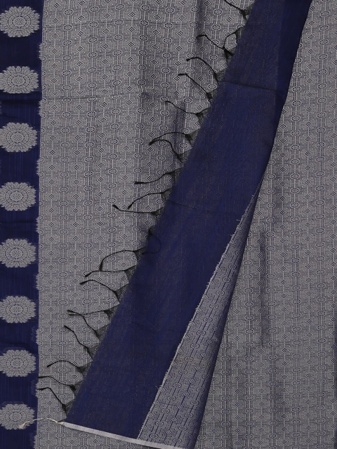 

Pothys Blue Woven Design Cotton Blend Saree