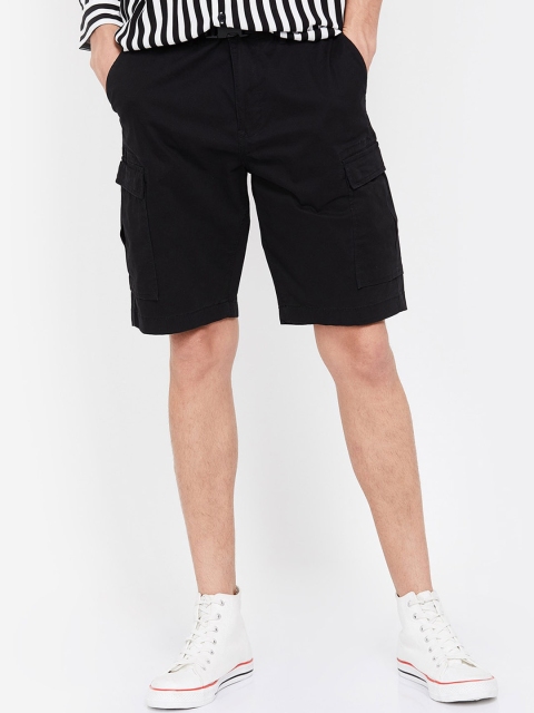 

UCLA Men Black Solid Regular Fit Cargo Shorts