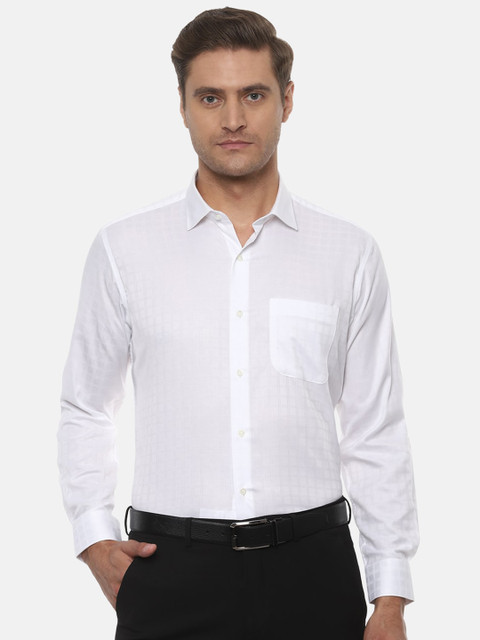 

Van Heusen Men White Regular Fit Self Design Formal Shirt