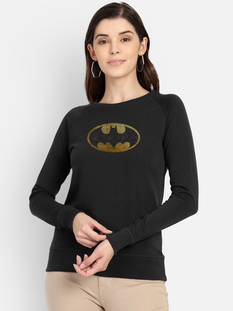 

Free Authority Women Black Batman Print Sweatshirt