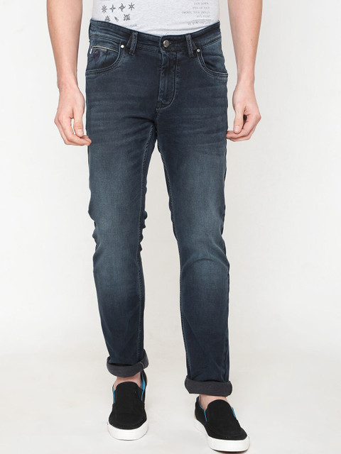 

Oxemberg Men Navy Blue Slim Fit Mid-Rise Clean Look Stretchable Jeans