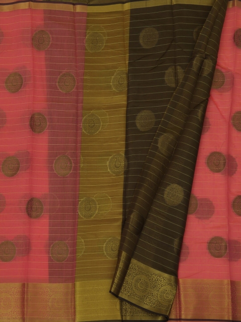 

Pothys Pink & Gold-Coloured Cotton Blend Woven Design Saree