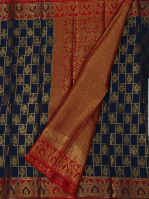 

Pothys Navy Blue & Gold Jute Silk Woven Design Saree