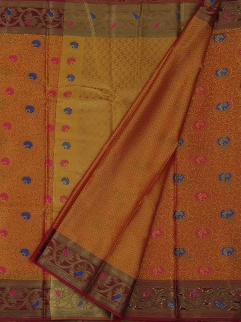 

Pothys Mustard Yellow Printed Cotton Blend Saree