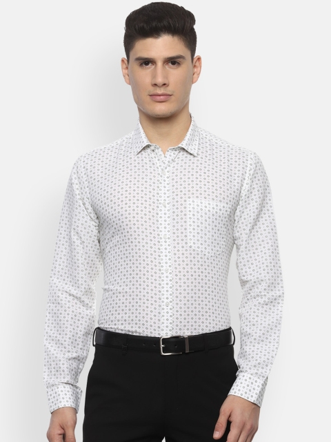 

Van Heusen Men White Slim Fit Printed Formal Shirt