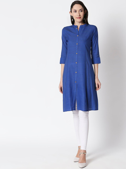 

HUUR Women Blue Solid Straight Kurta
