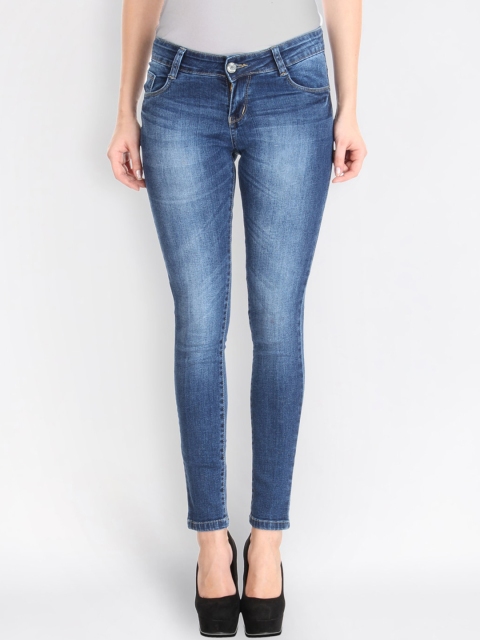 

fungus Women Blue Slim Fit High-Rise Low Distress Stretchable Jeans