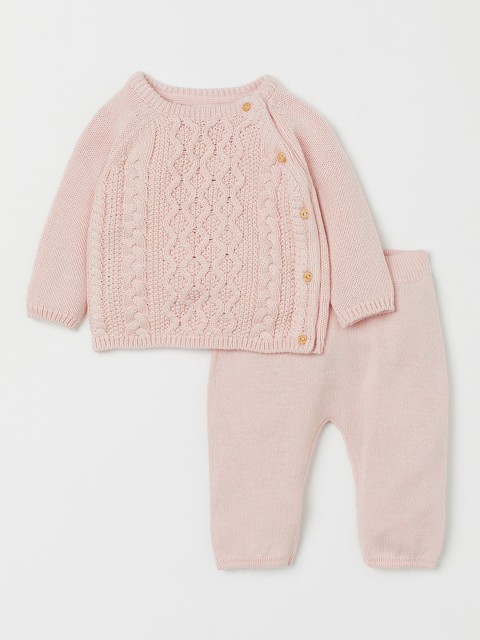 

H&M Kids Pink Solid 2-Piece Cotton Set