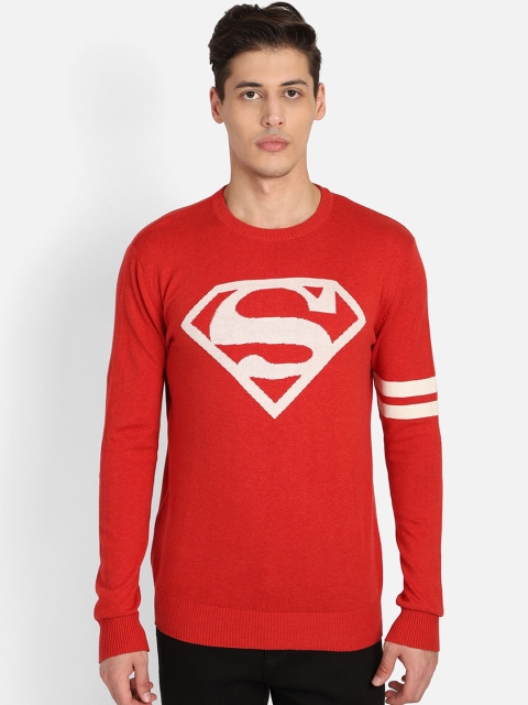 

Free Authority Men Red Superman Printed Pullover Sweater