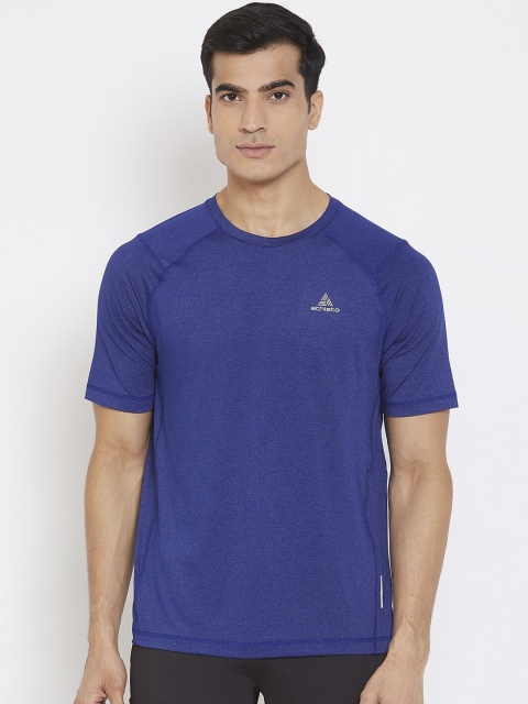 

Athleto Men Blue Solid Round Neck T-shirt