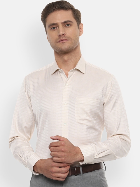 

Van Heusen Men Beige Regular Fit Self Design Formal Shirt
