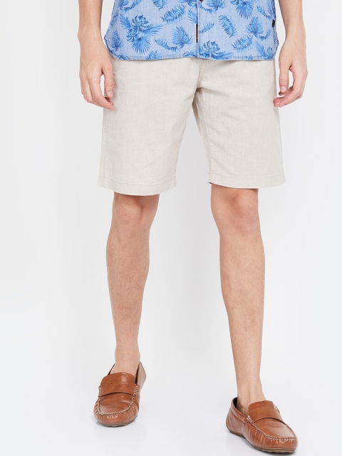 

UCLA Men Beige Solid Regular Fit Regular Shorts