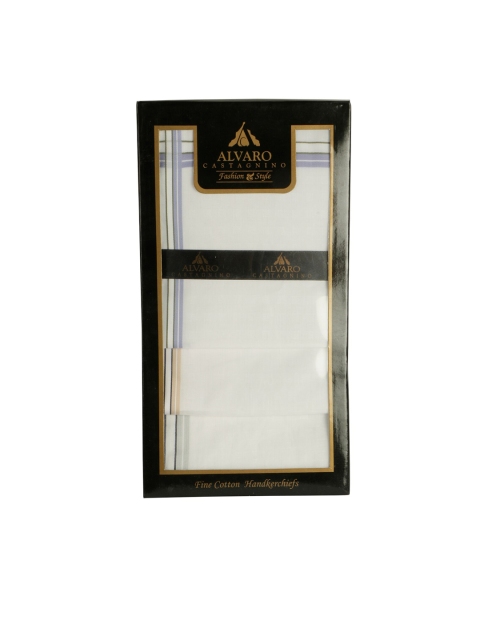 

Alvaro Castagnino Men Pack of 10 White Solid Handkerchiefs