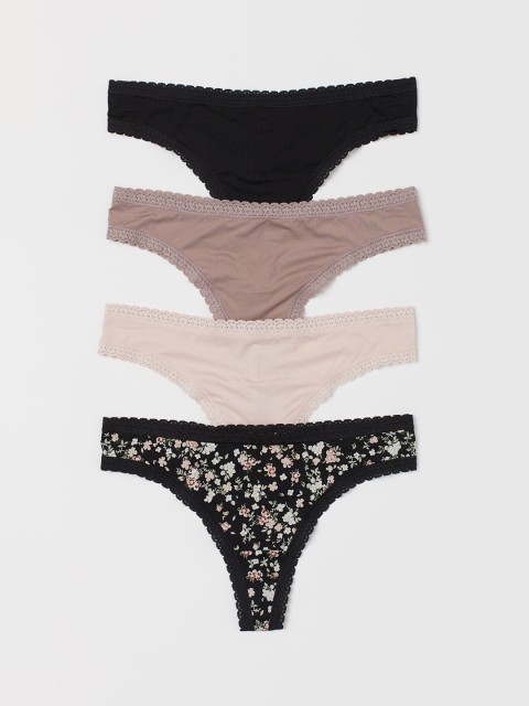 

H&M Women Black & Pink 4-Pack Brazilian Briefs