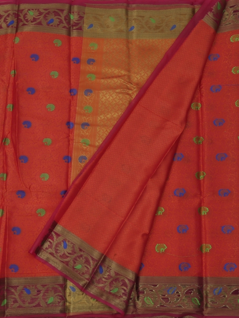 

Pothys Orange Woven Design Cotton Blend Saree