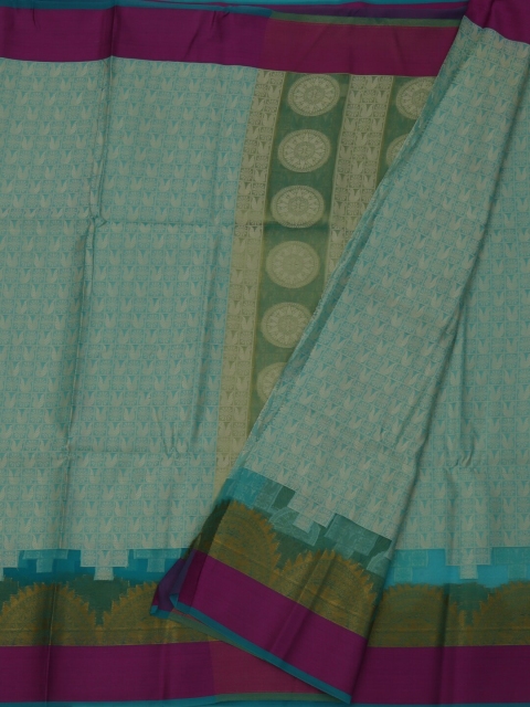 

Pothys Blue & Pink Cotton Blend Woven Design Saree