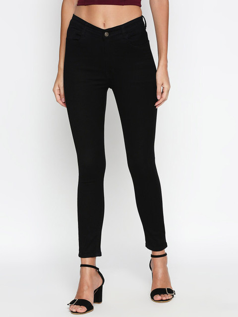 

fungus Women Black Skinny Fit High-Rise Clean Look Stretchable Jeans