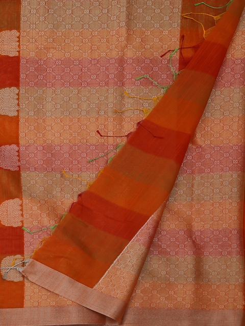 

Pothys Orange Woven Design Cotton Blend Saree