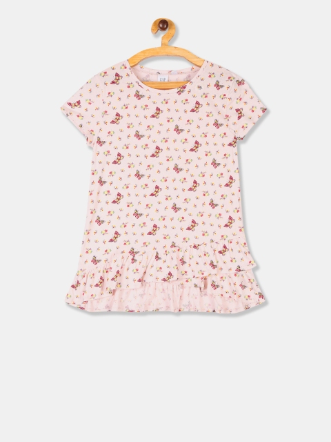 

GAP Girls Pink Printed Pure Cotton Top