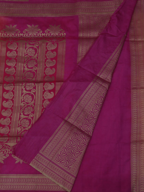 

Pothys Pink & Gold Jute Silk Woven Design Saree