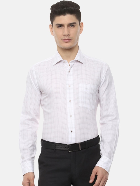 

Van Heusen Men White & Grey Slim Fit Checked Formal Shirt