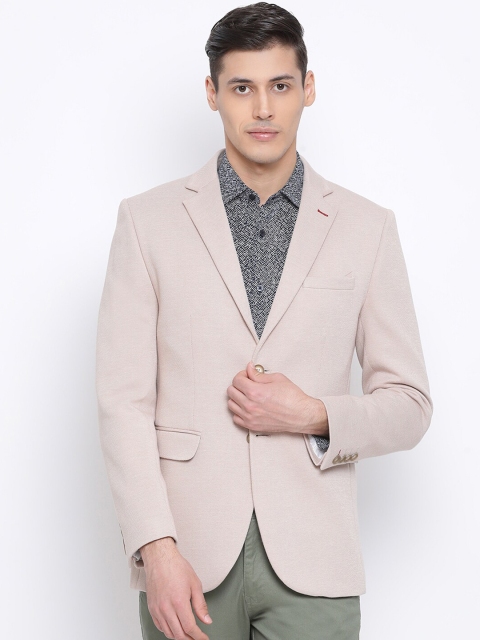 

Richlook Men Beige Solid Regular-Fit Single-Breasted Formal Blazer