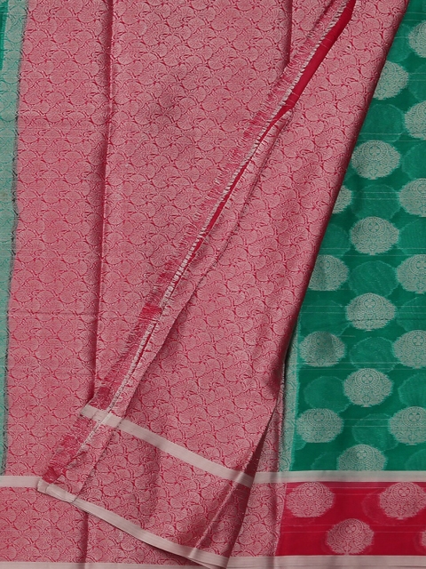 

Pothys Green & Red Tissue Woven Design Saree