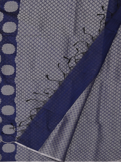 

Pothys Navy Blue Woven Design Cotton Blend Saree