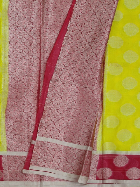 

Pothys Yellow & Maroon Tissue Woven Design Saree