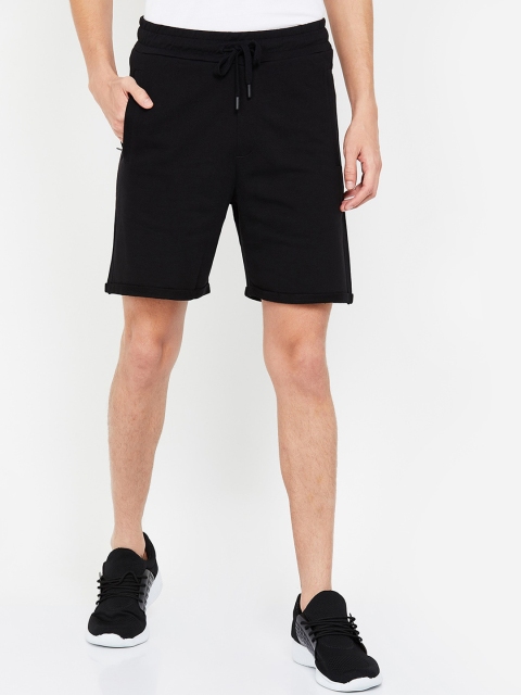 

Forca Men Black Solid Slim Fit Sports Shorts