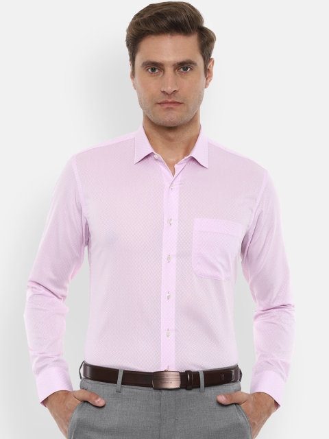 

Van Heusen Men Pink Slim Fit Self Design Formal Shirt