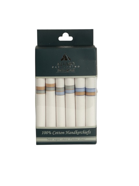 

Alvaro Castagnino Men Pack Of 6 White Solid Accessory Gift Set