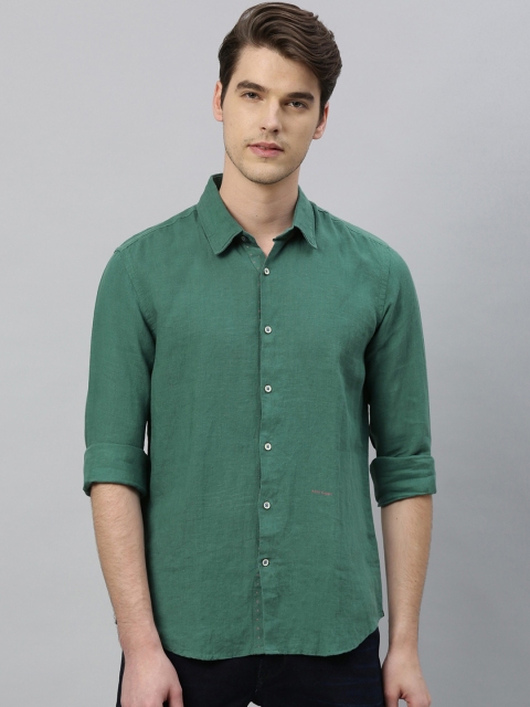

RARE RABBIT Men Green Tailored Fit Solid Casual Shirt