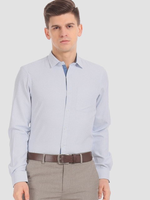 

Arrow Men White & Blue Regular Fit Printed Formal Shirt